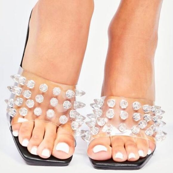 NIB Spike Crystal Stiletto Heels - Picture 7 of 11